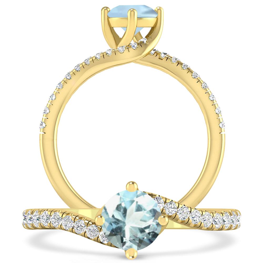 Yellow Gold - Aquamarine