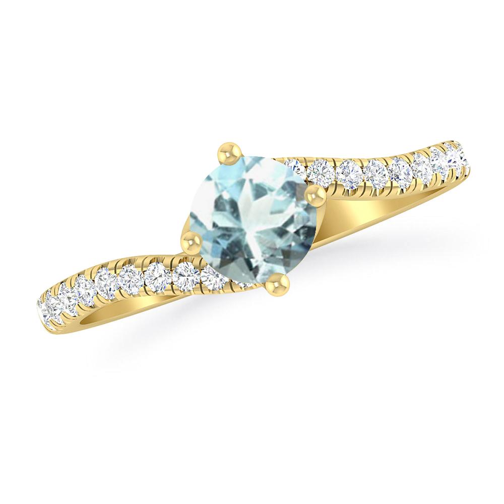 Yellow Gold - Aquamarine