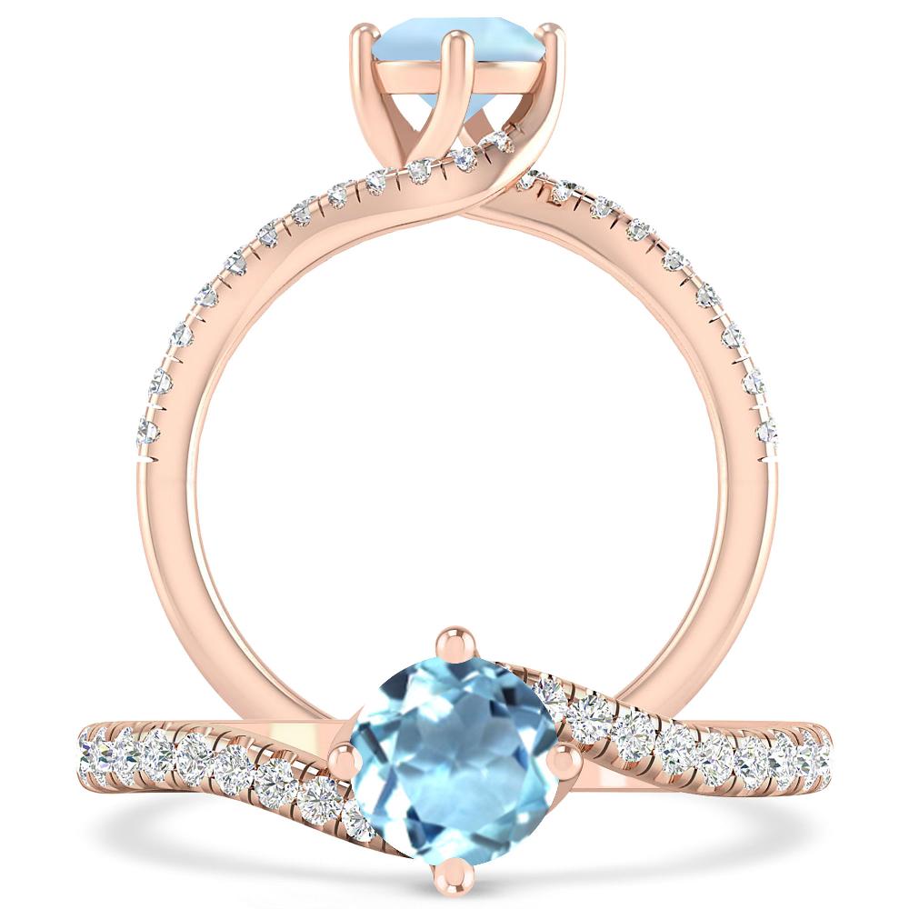 Rose Gold - Aquamarine