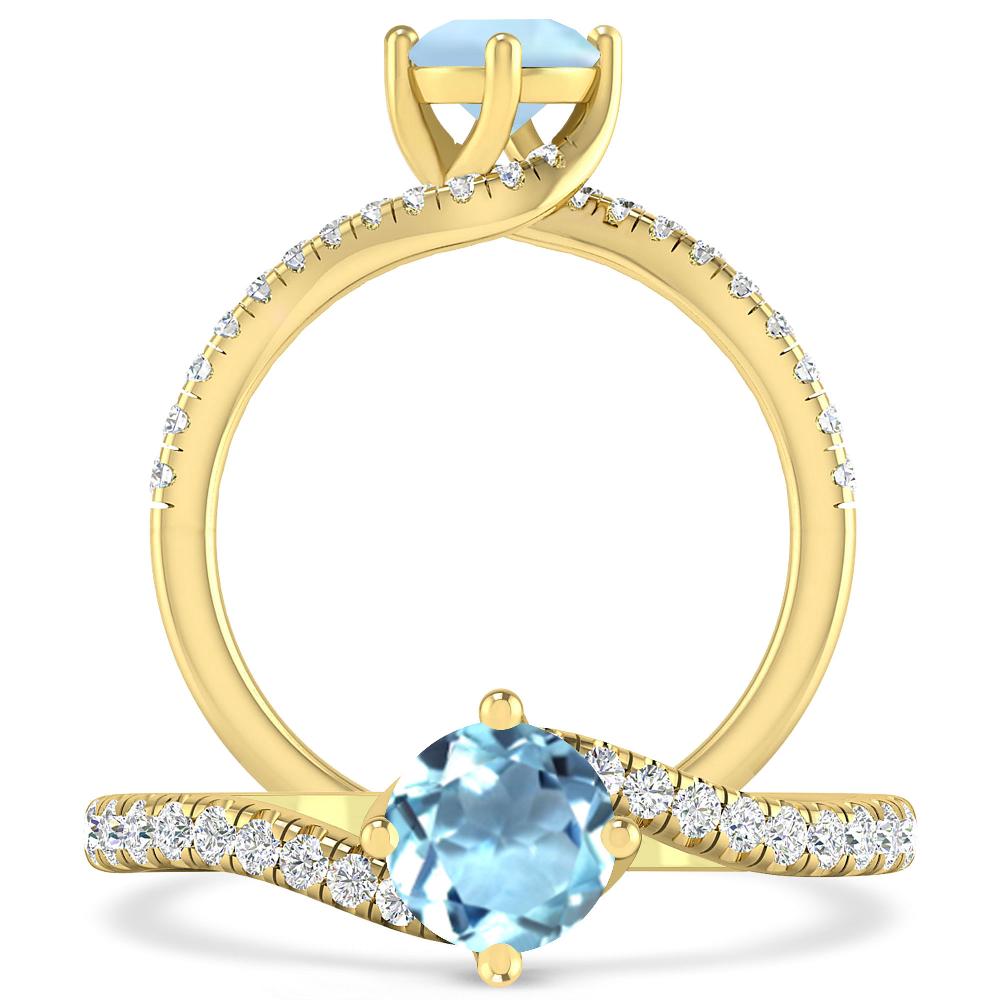 Yellow Gold - Aquamarine