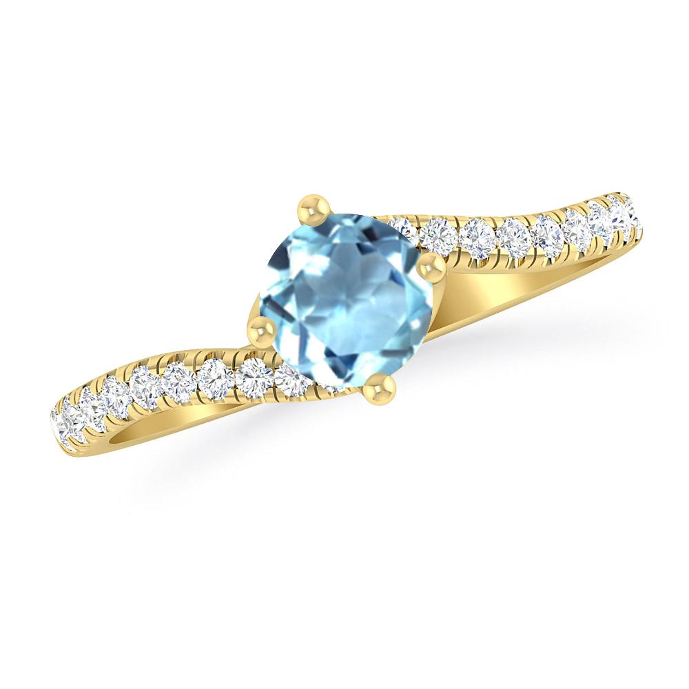 Yellow Gold - Aquamarine