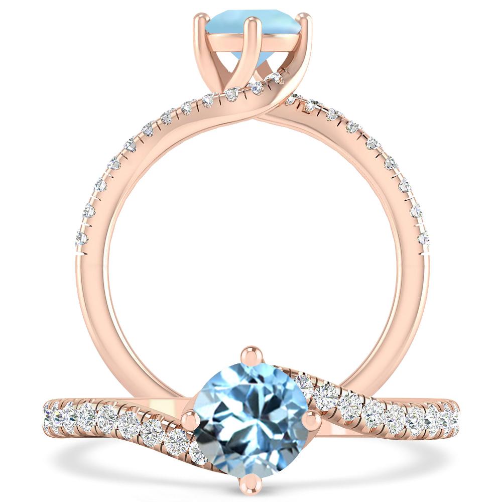 Rose Gold - Aquamarine