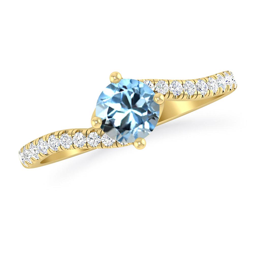 Yellow Gold - Aquamarine