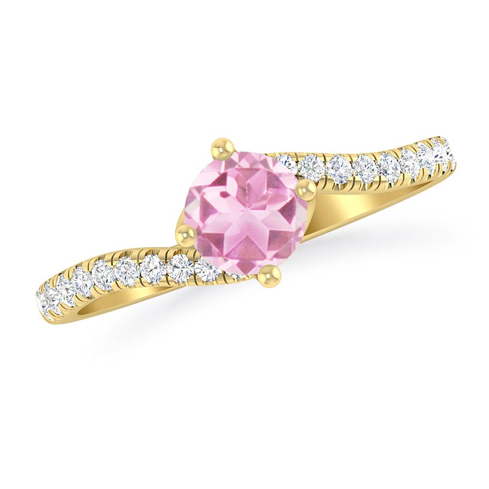 Yellow Gold - Pink Tourmaline