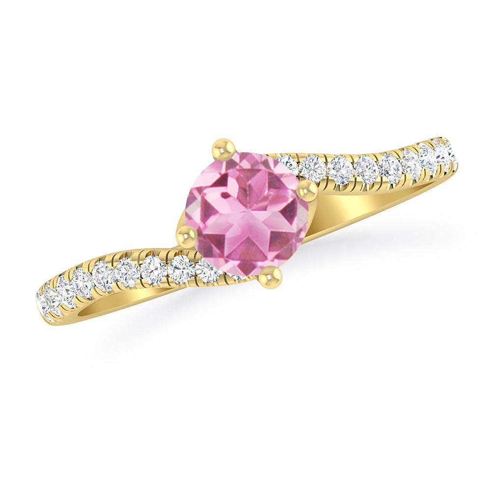 Yellow Gold - Pink Tourmaline