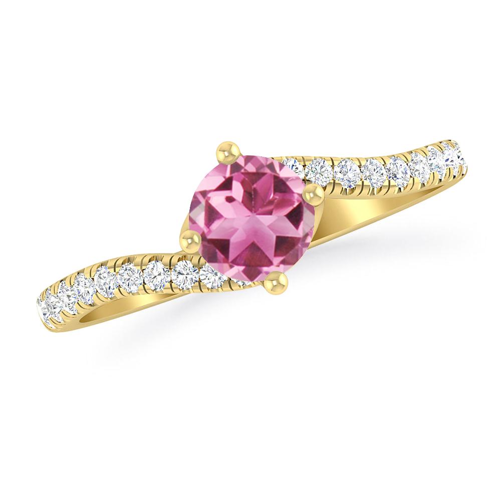 Yellow Gold - Pink Tourmaline