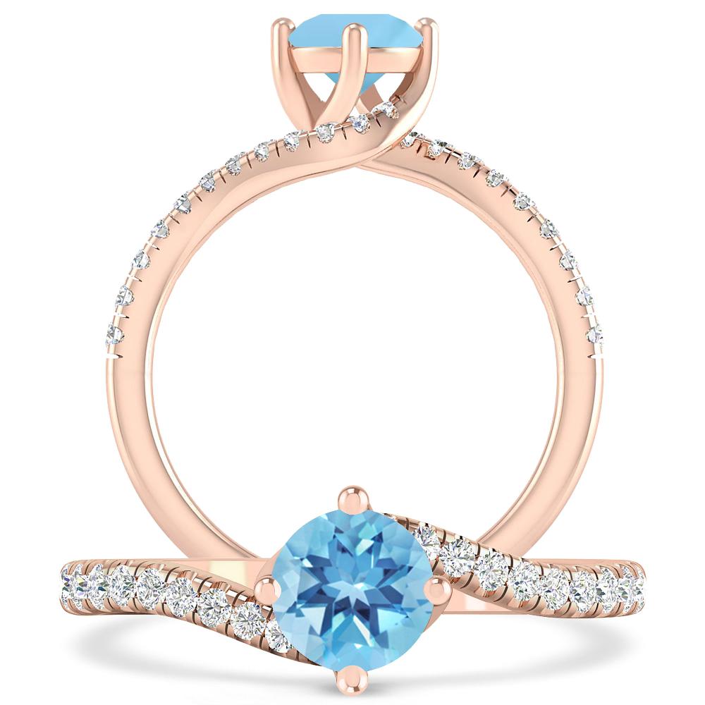 Rose Gold - Blue Topaz