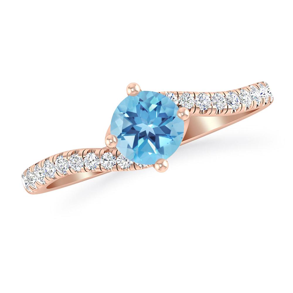 Rose Gold - Blue Topaz