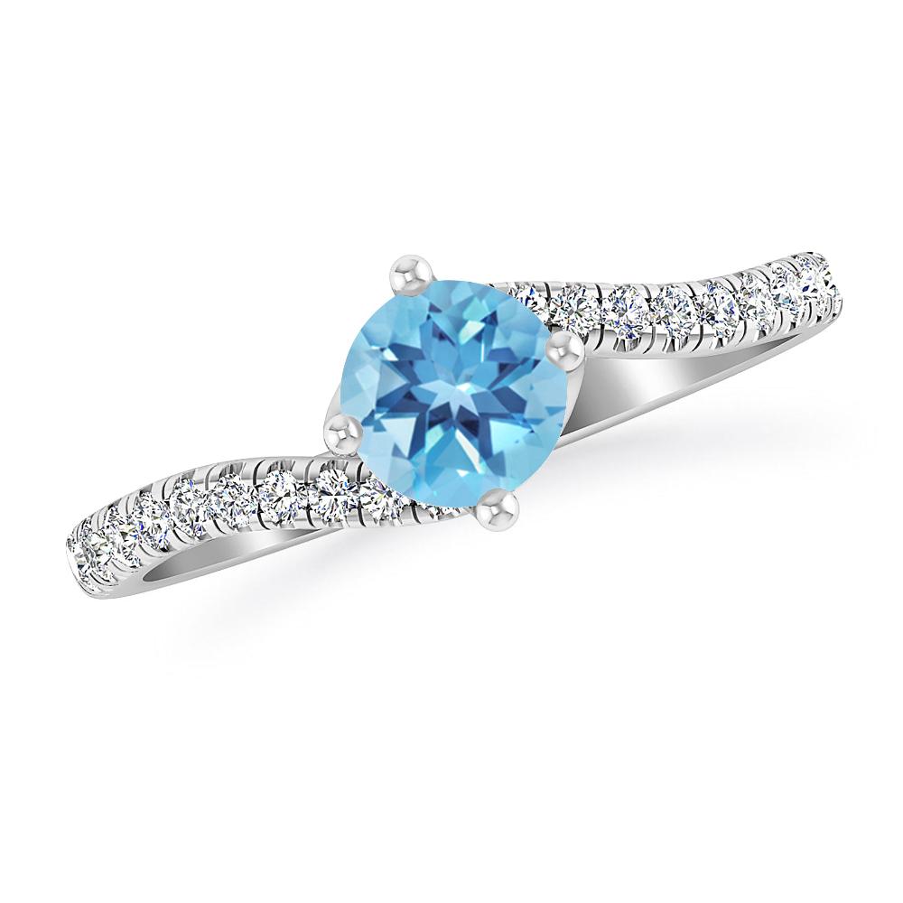 White Gold - Blue Topaz