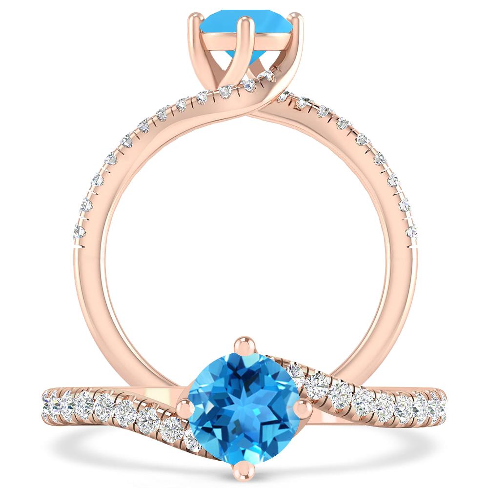 Rose Gold - Blue Topaz