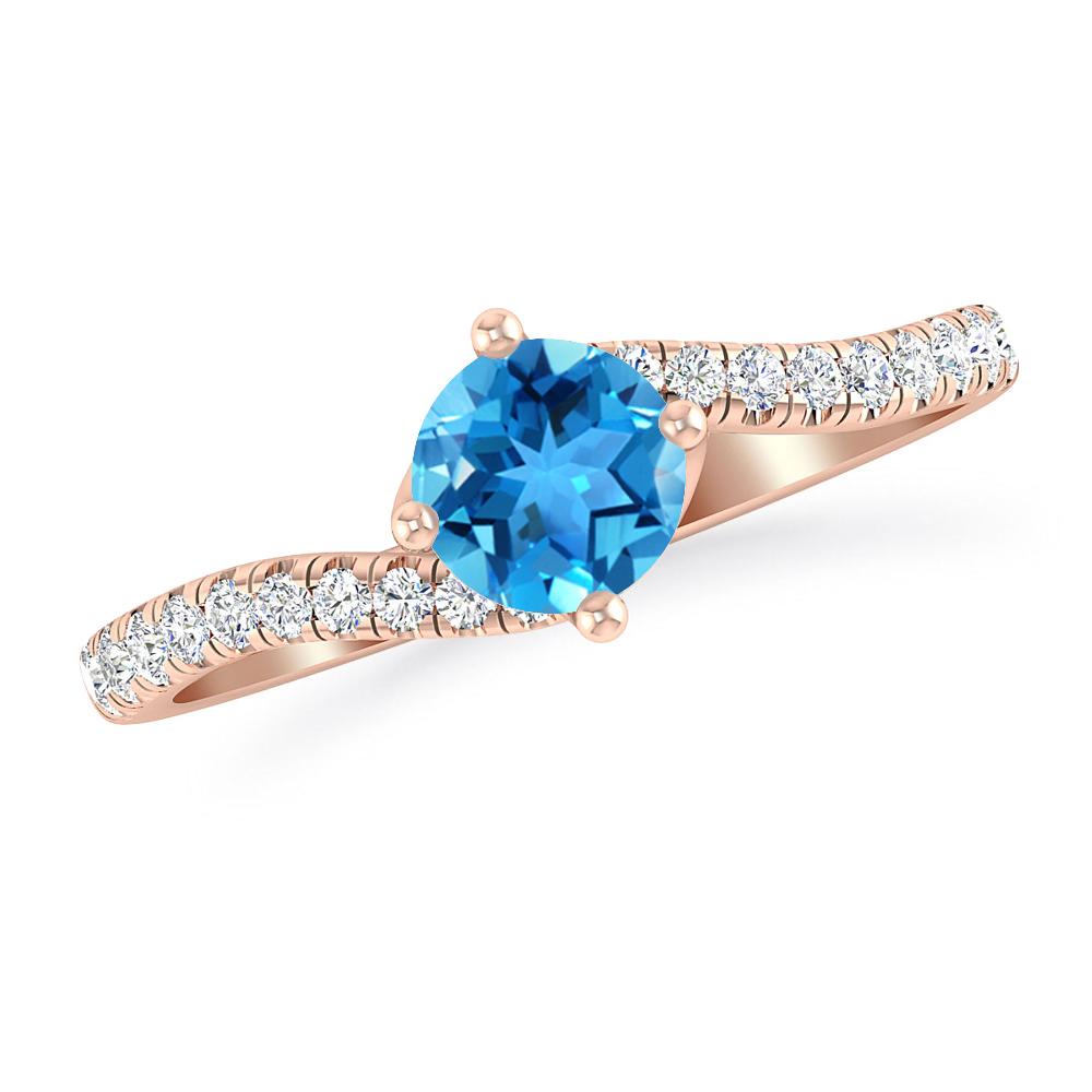 Rose Gold - Blue Topaz