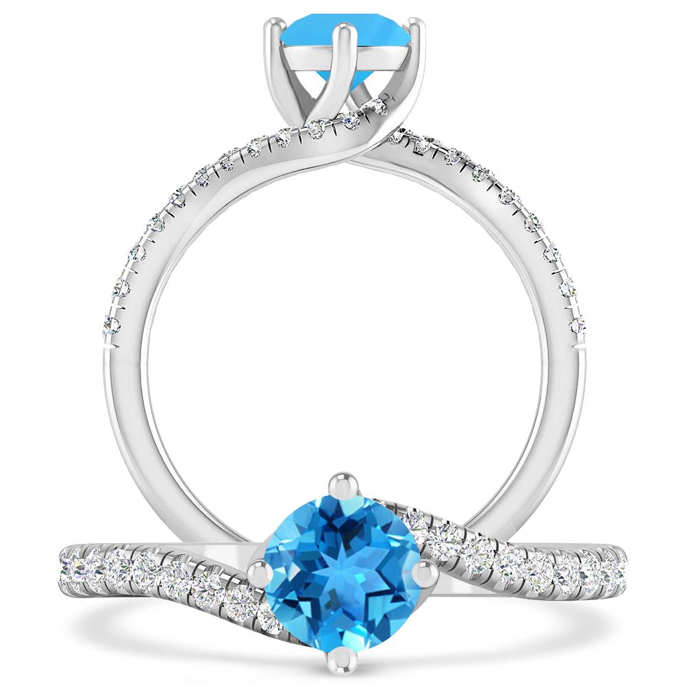 White Gold - Blue Topaz