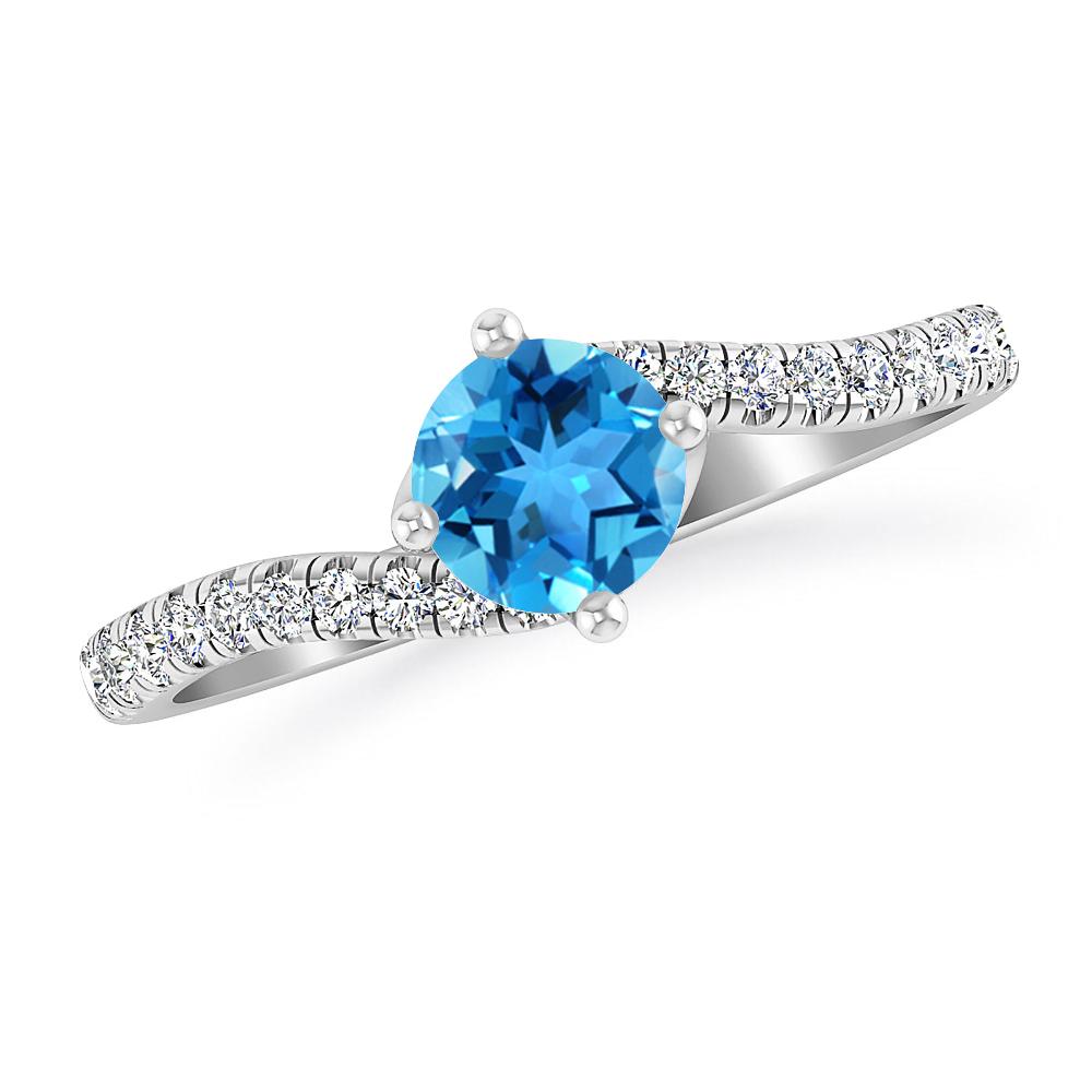 White Gold - Blue Topaz