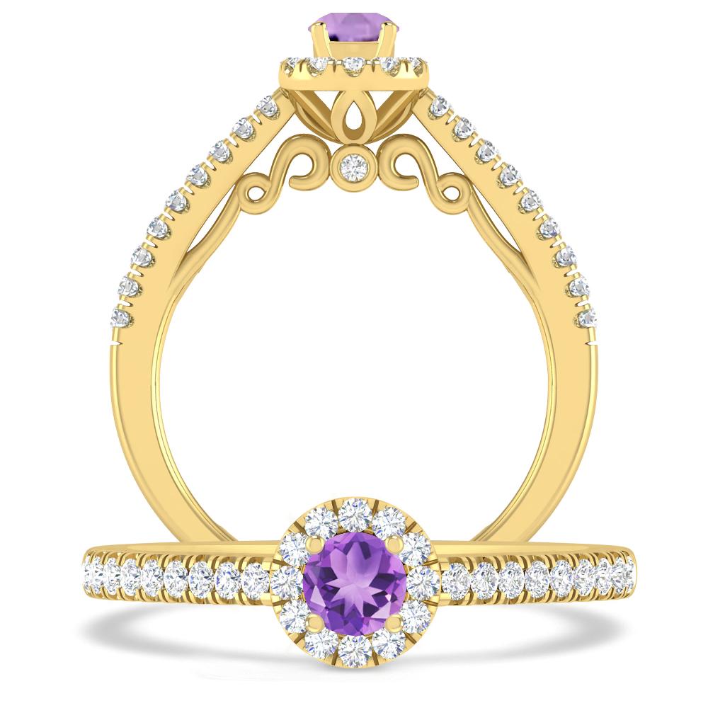 Yellow Gold - Amethyst