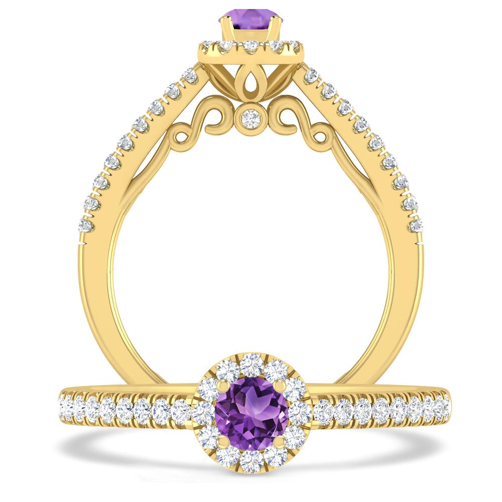 Yellow Gold - Amethyst