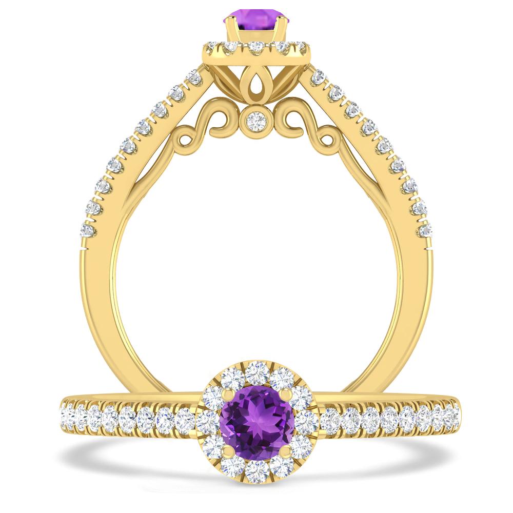 Yellow Gold - Amethyst