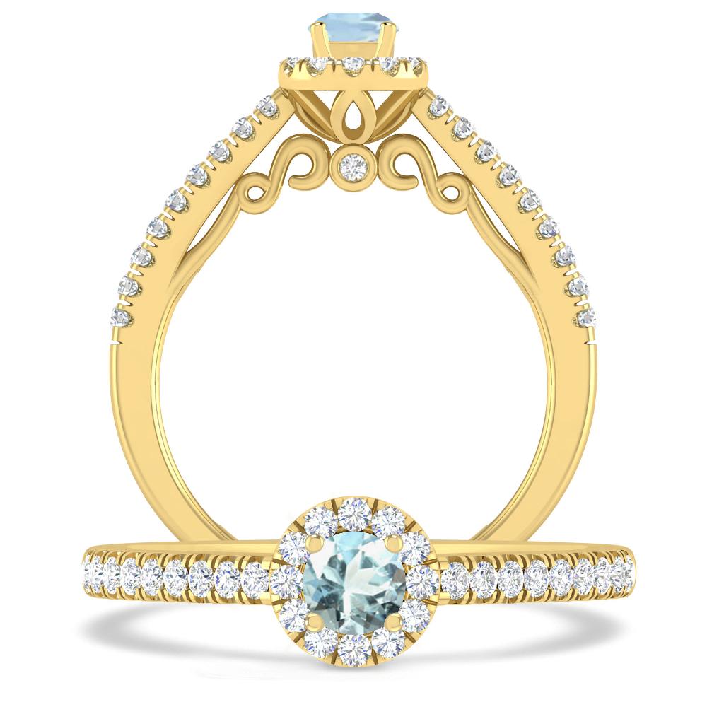 Yellow Gold - Aquamarine