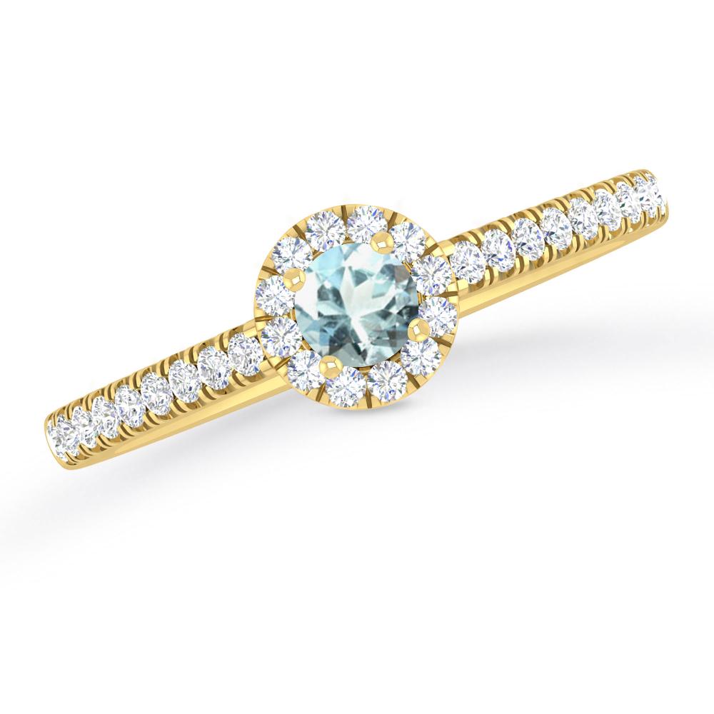 Yellow Gold - Aquamarine