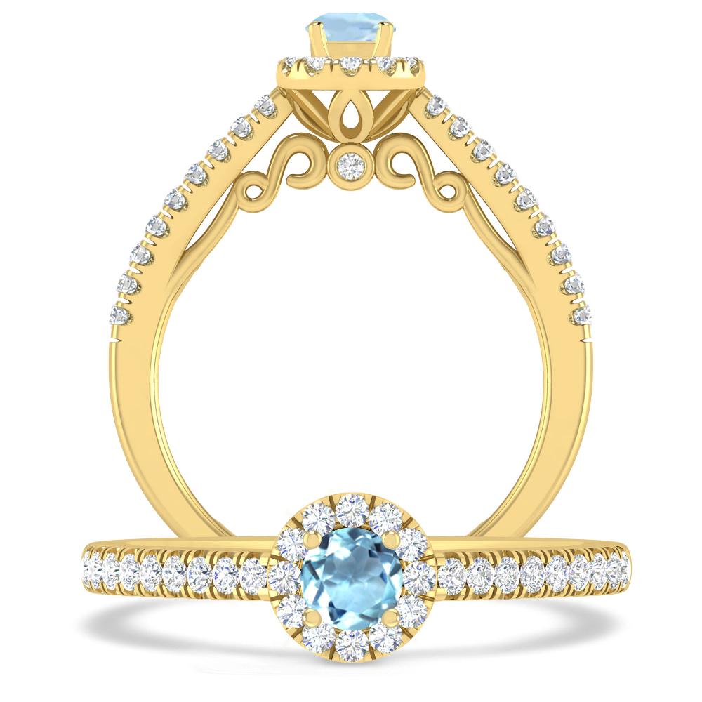 Yellow Gold - Aquamarine