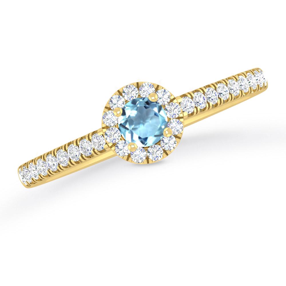 Yellow Gold - Aquamarine