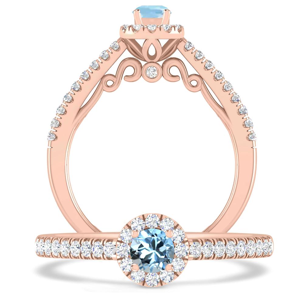 Rose Gold - Aquamarine