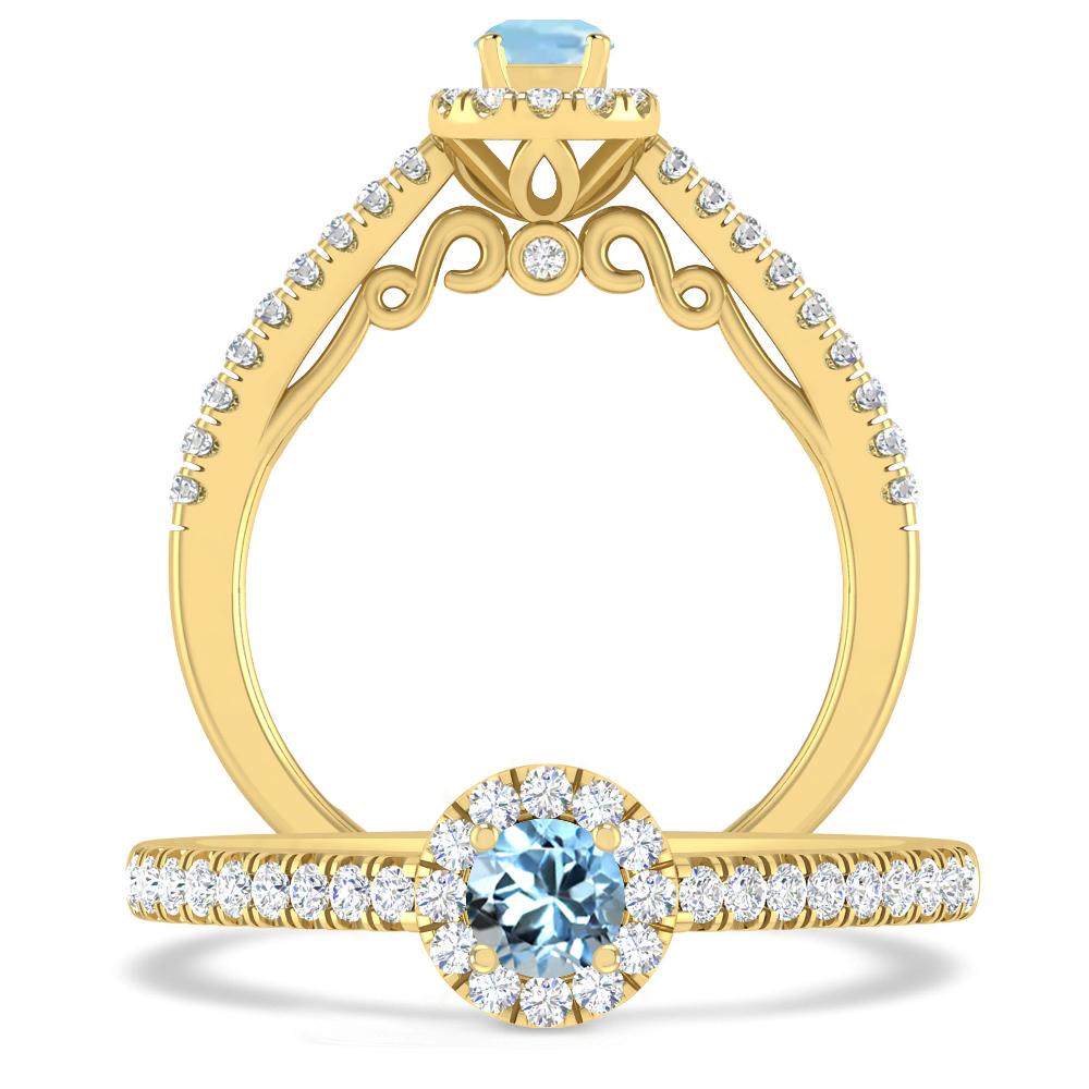 Yellow Gold - Aquamarine