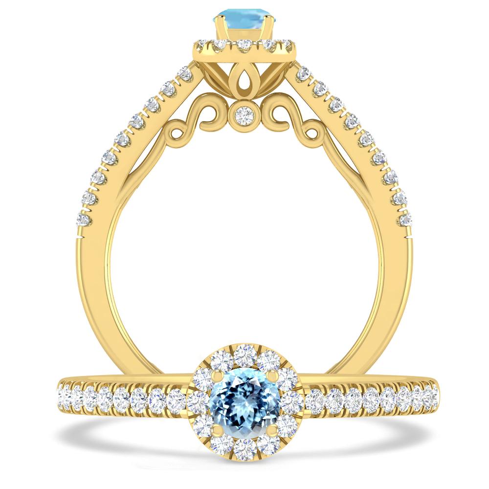 Yellow Gold - Aquamarine