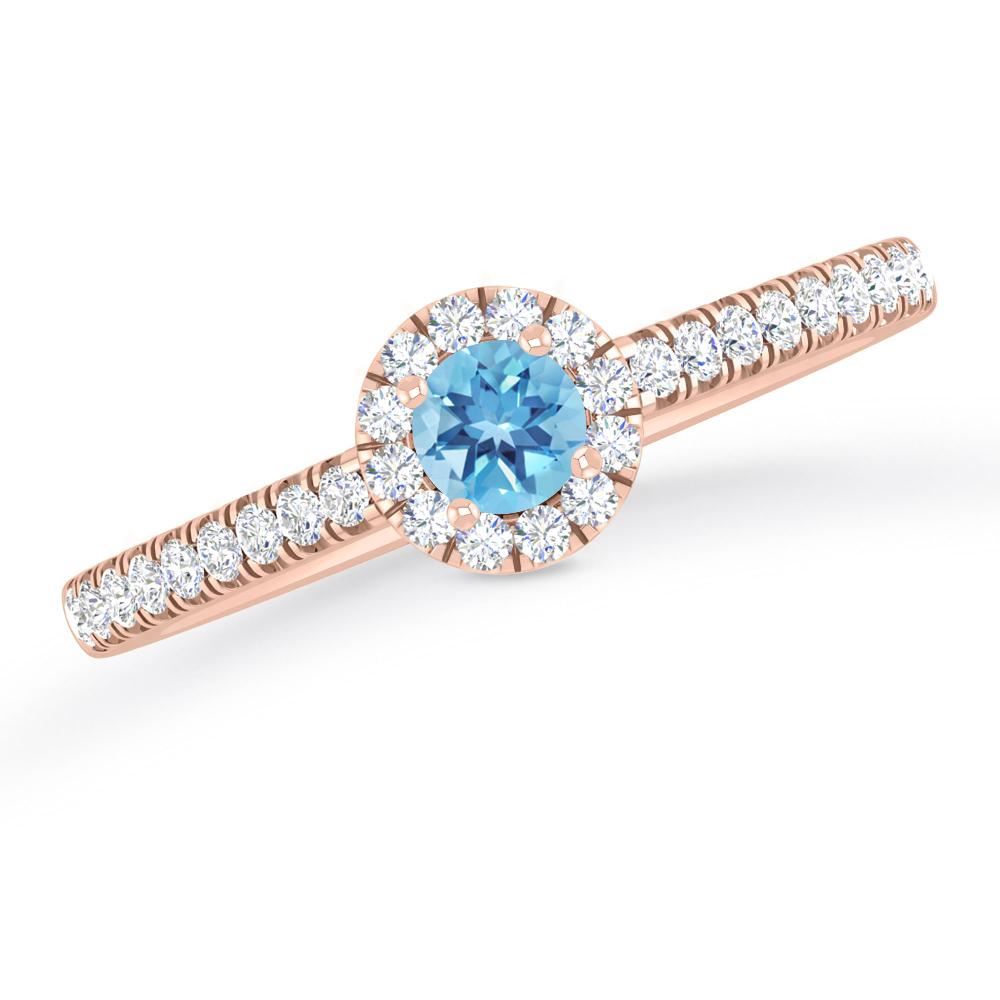 Rose Gold - Blue Topaz