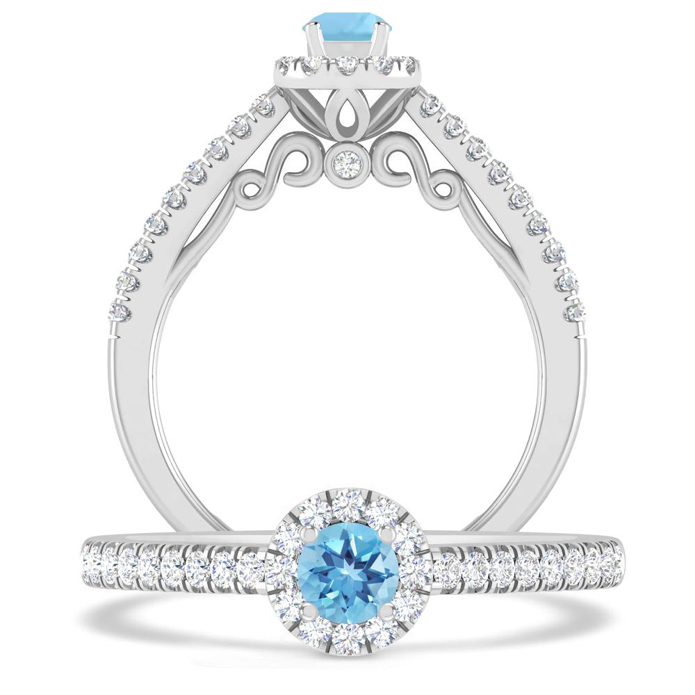 White Gold - Blue Topaz