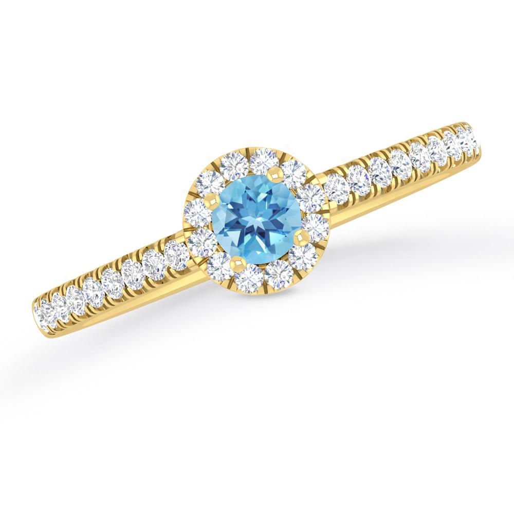 Yellow Gold - Blue Topaz