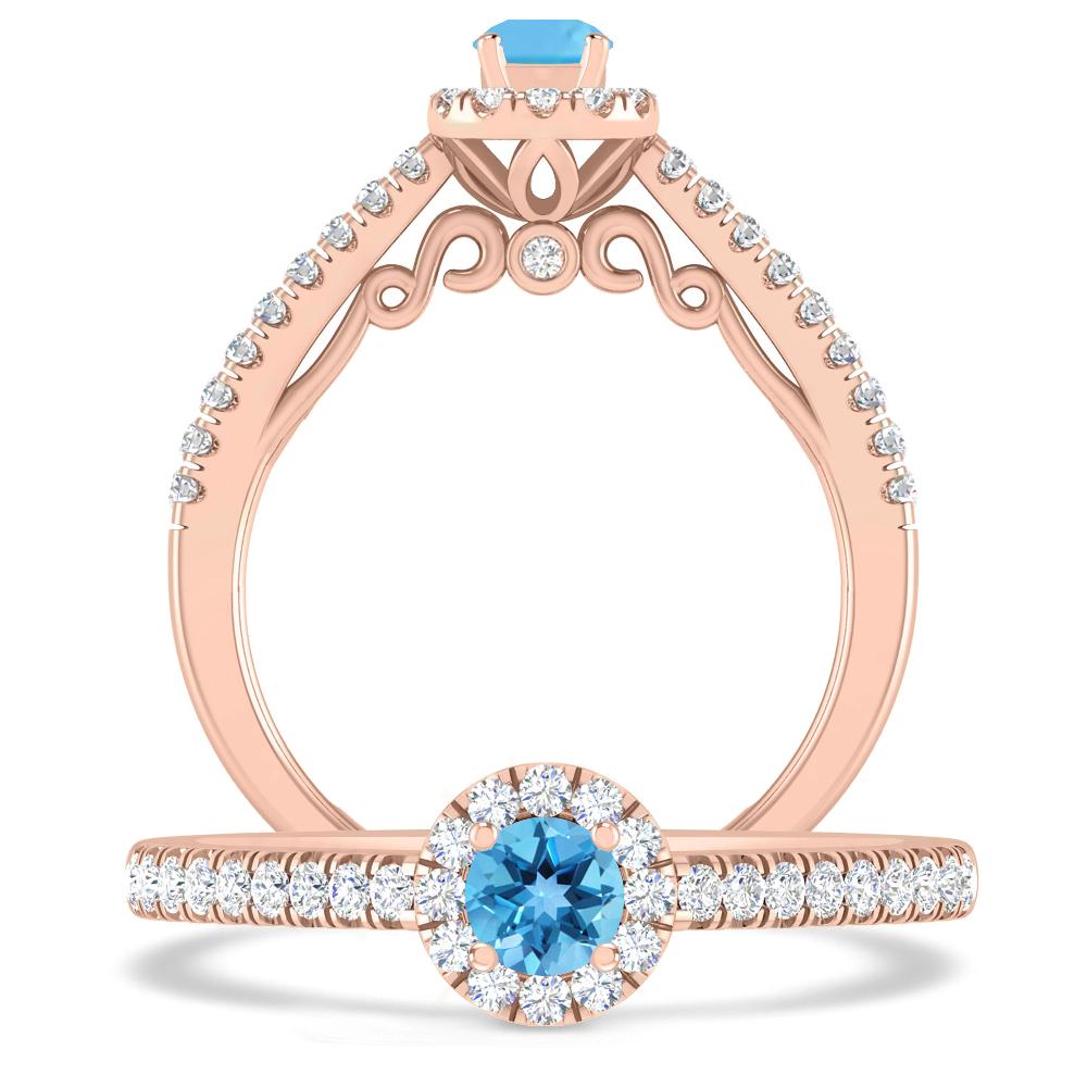 Rose Gold - Blue Topaz