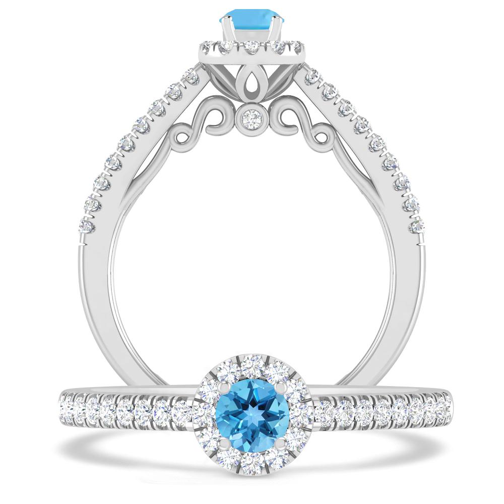 White Gold - Blue Topaz