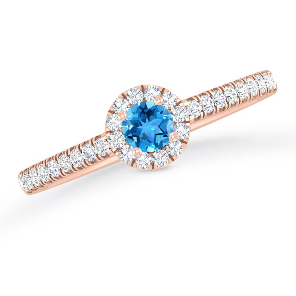 Rose Gold - Blue Topaz