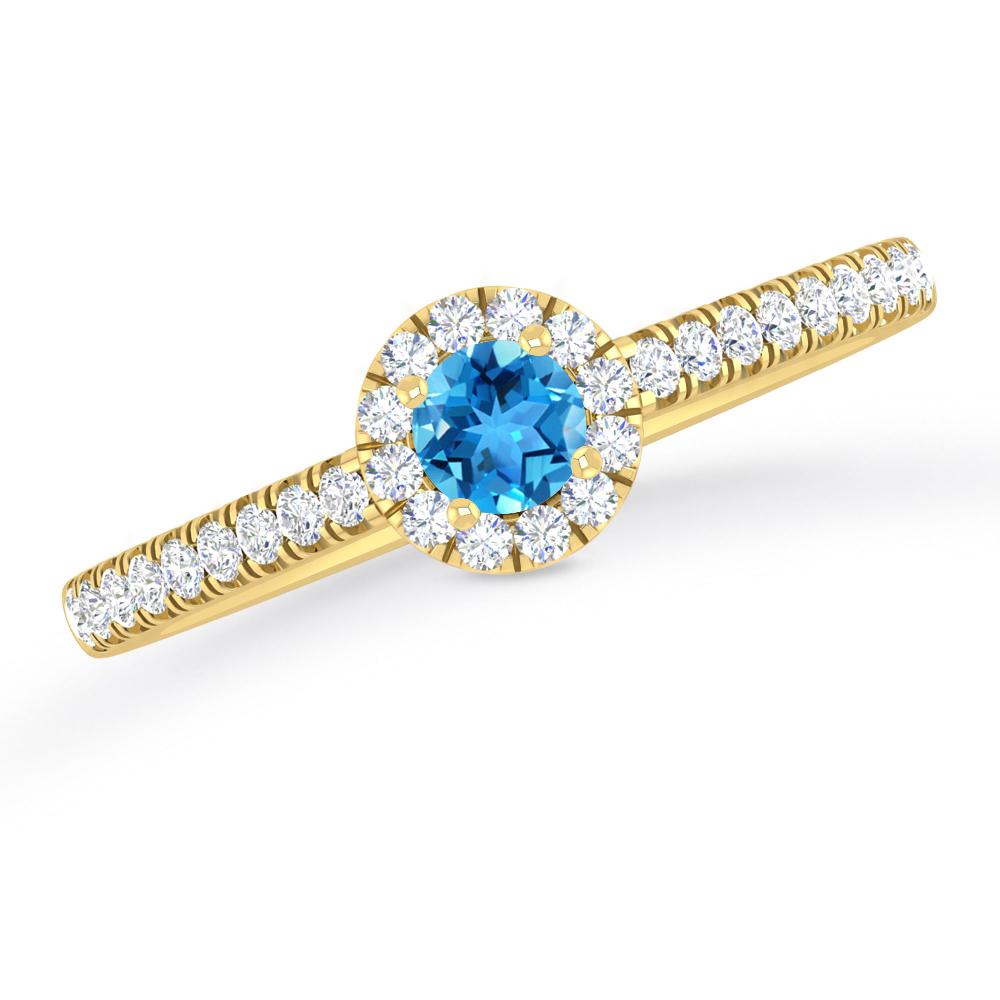 Yellow Gold - Blue Topaz