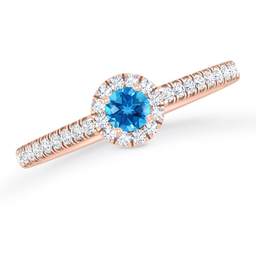 Rose Gold - Blue Topaz