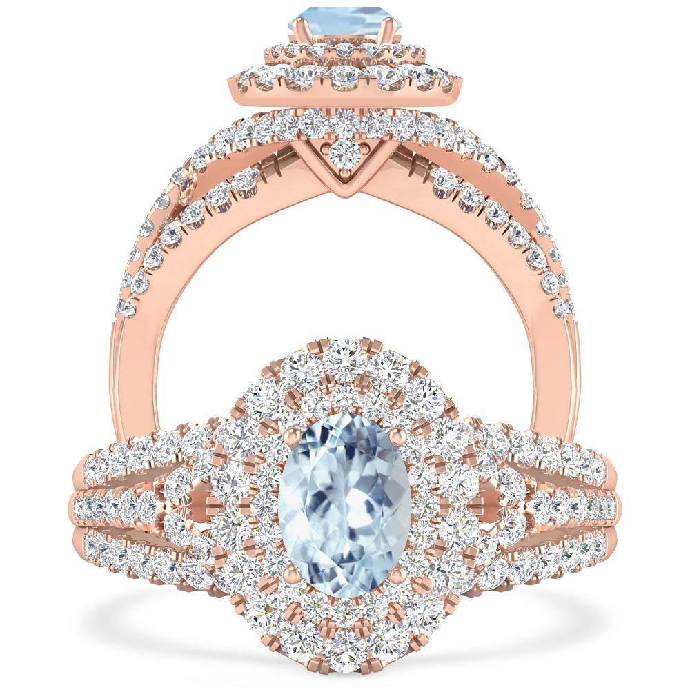 Rose Gold - Aquamarine