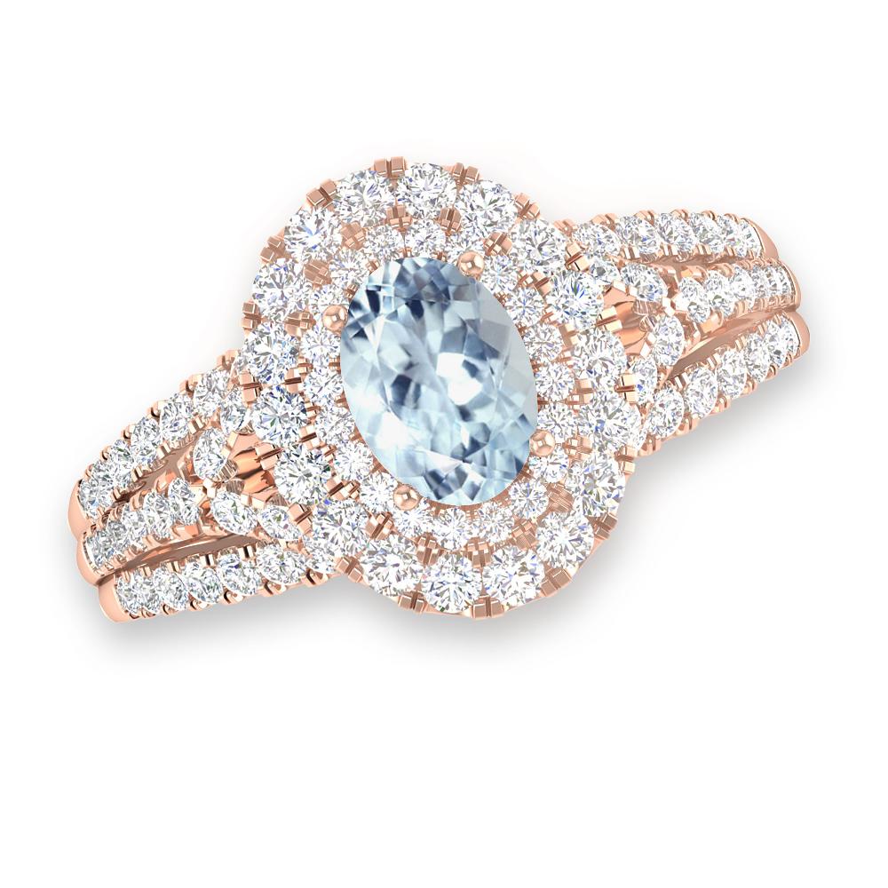 Rose Gold - Aquamarine
