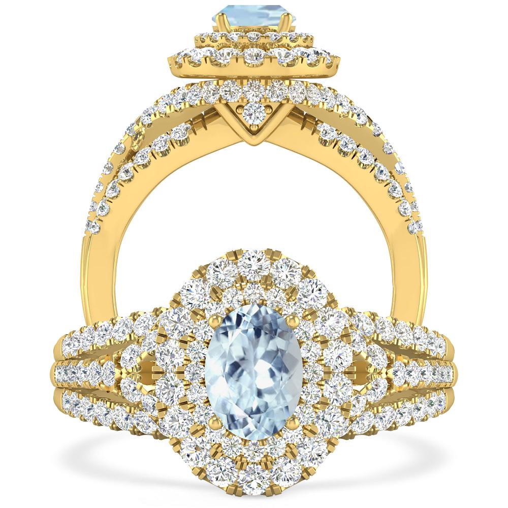 Yellow Gold - Aquamarine