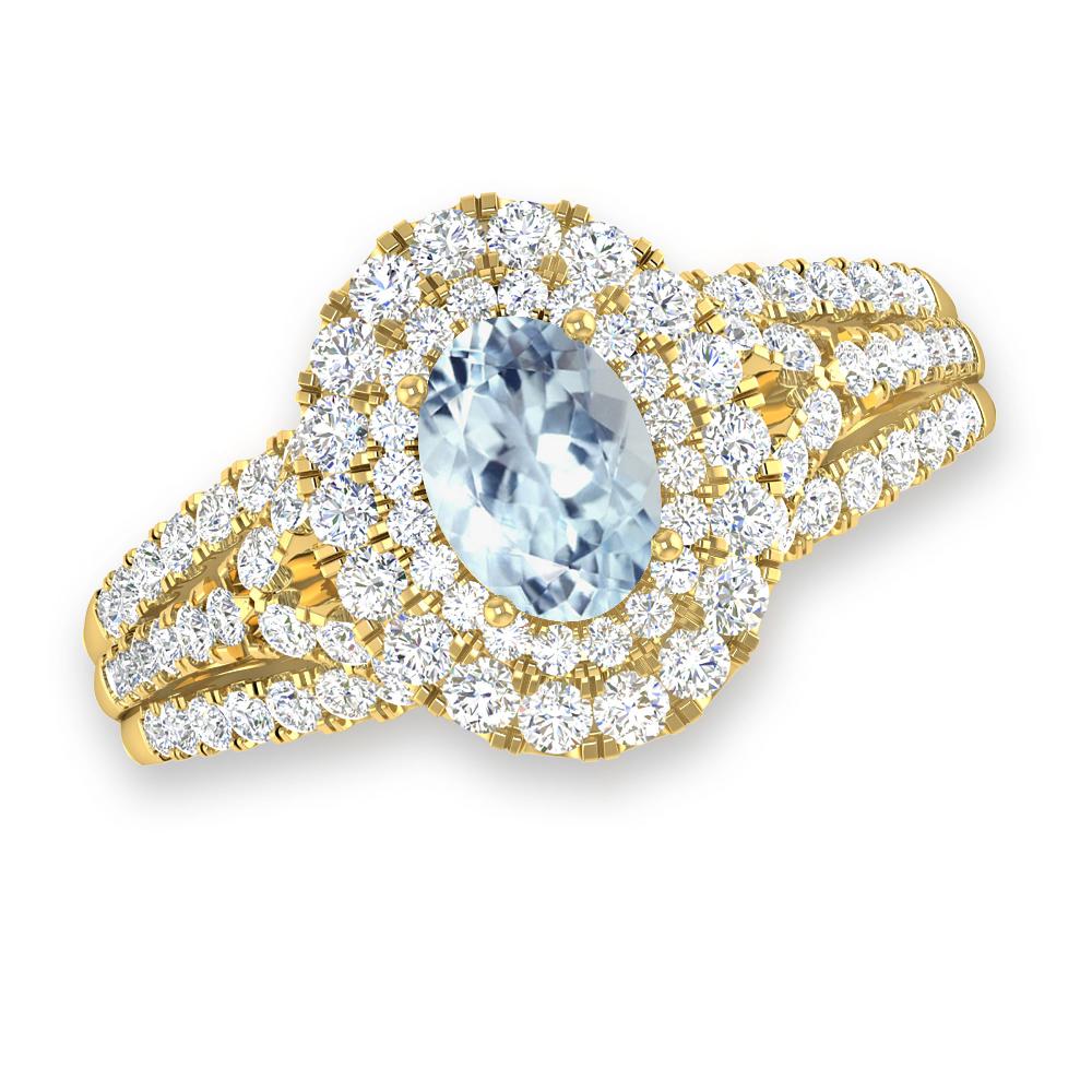 Yellow Gold - Aquamarine