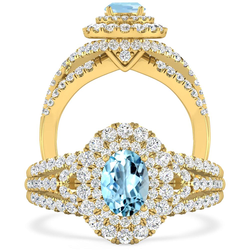 Yellow Gold - Aquamarine