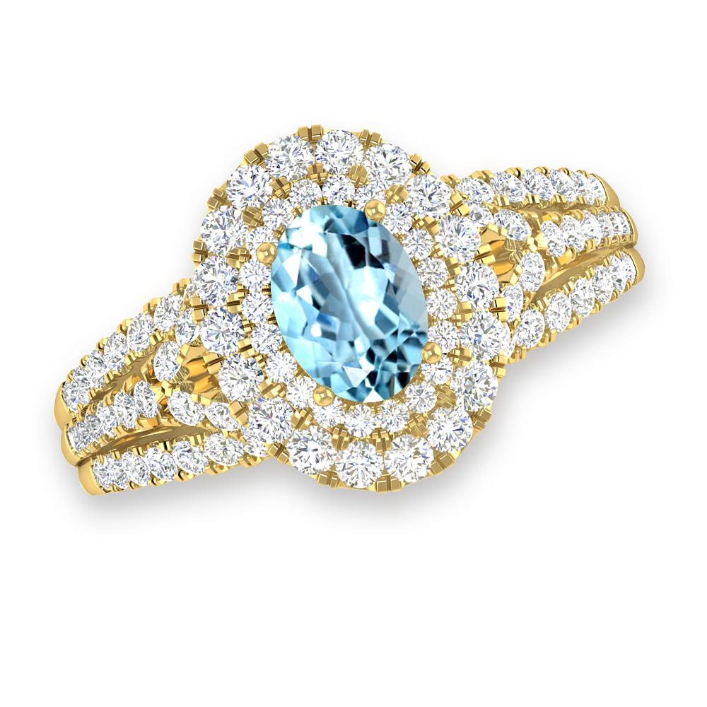 Yellow Gold - Aquamarine