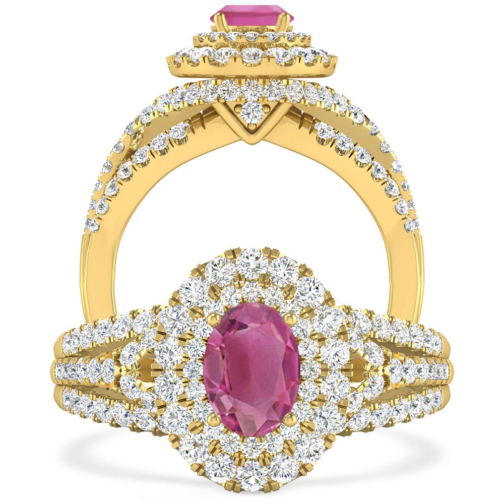 Yellow Gold - Pink Tourmaline