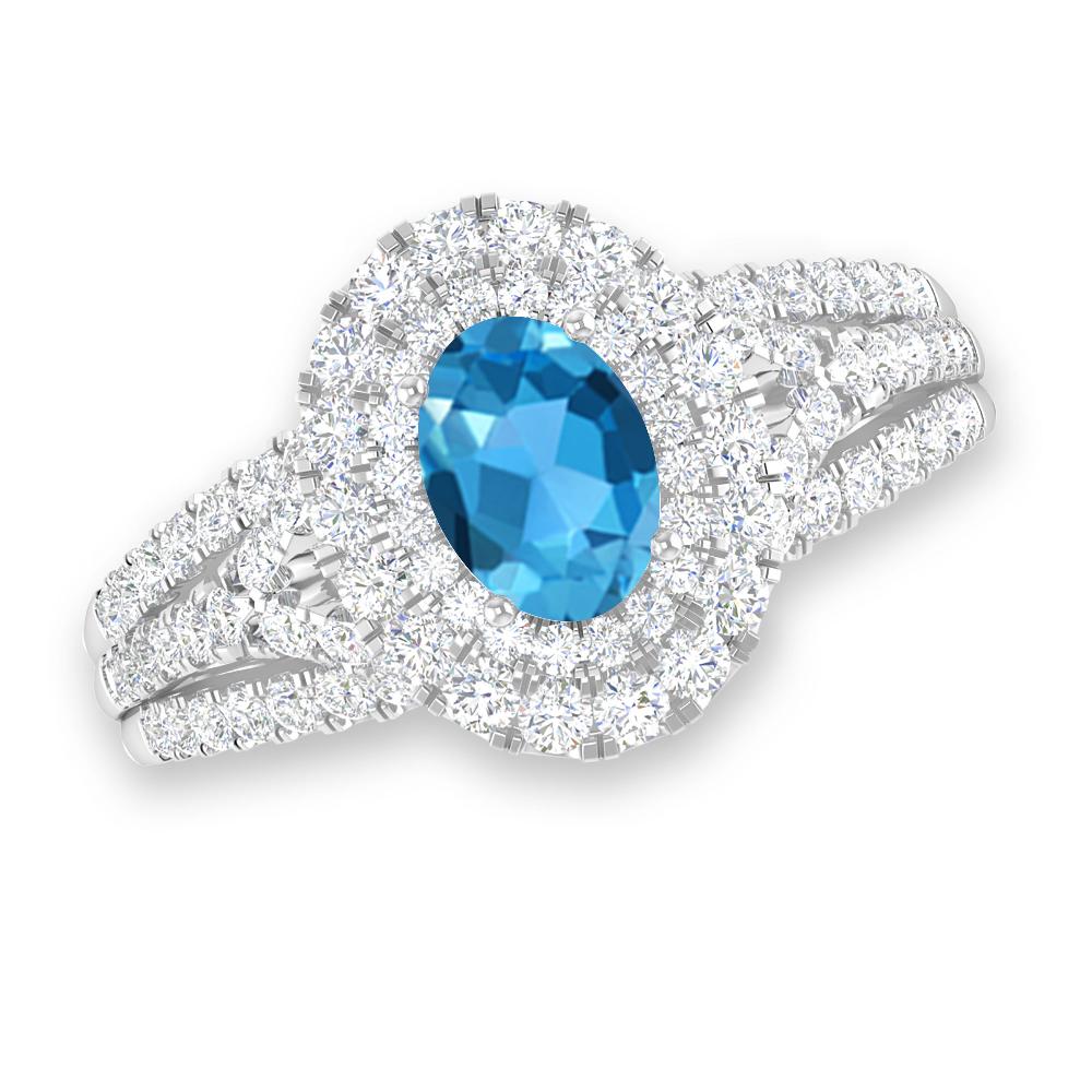 White Gold - Blue Topaz