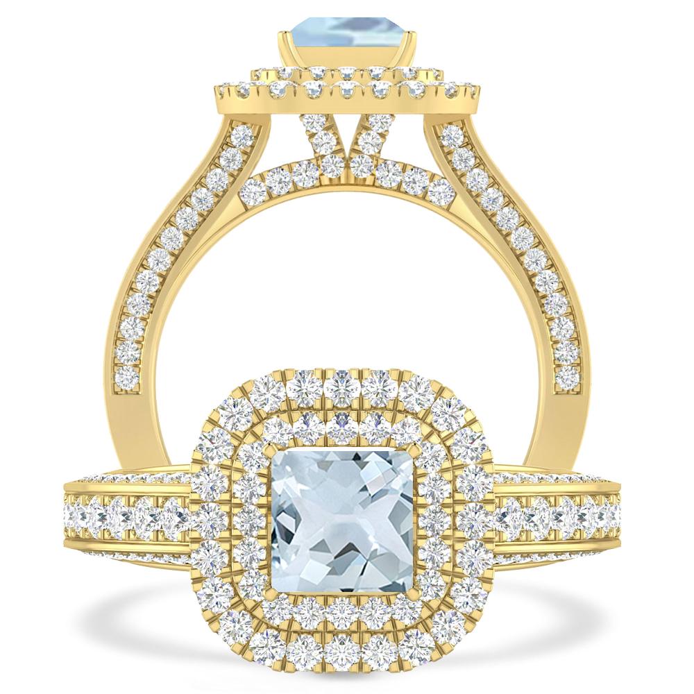 Yellow Gold - Aquamarine