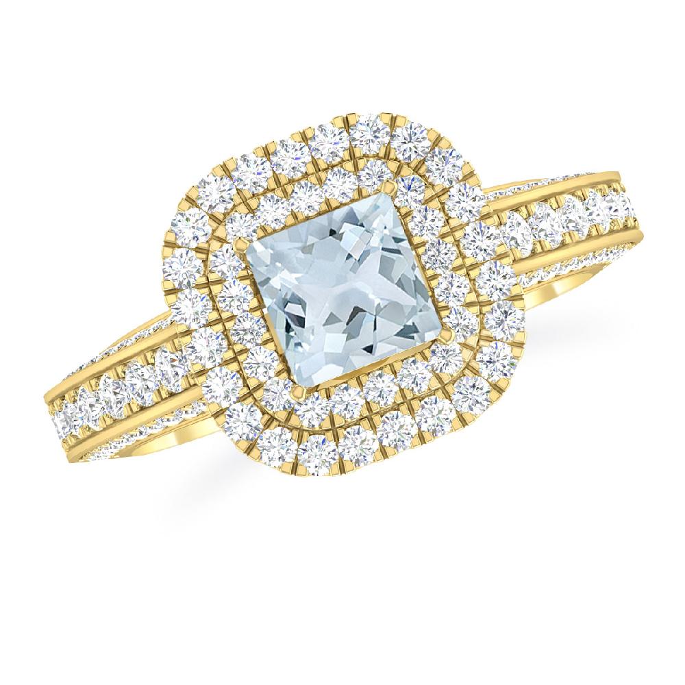 Yellow Gold - Aquamarine