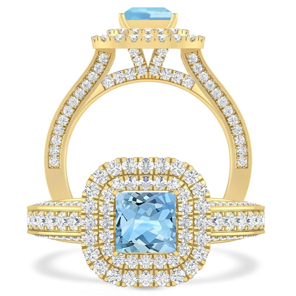 Yellow Gold - Aquamarine