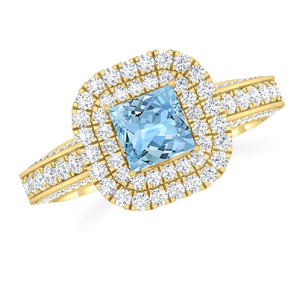 Yellow Gold - Aquamarine