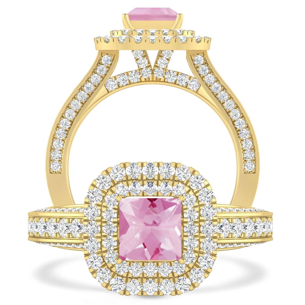 Yellow Gold - Pink Tourmaline