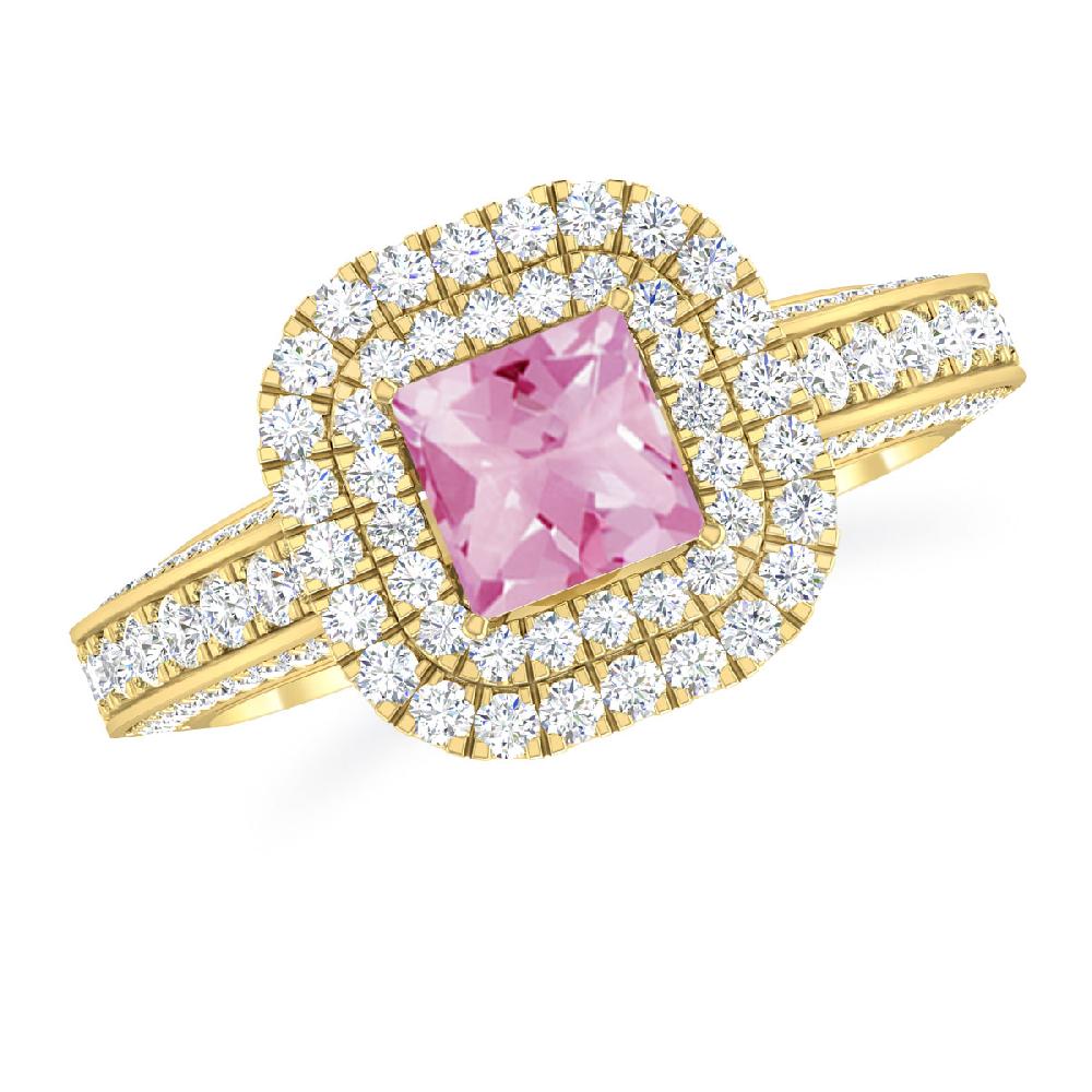 Yellow Gold - Pink Tourmaline