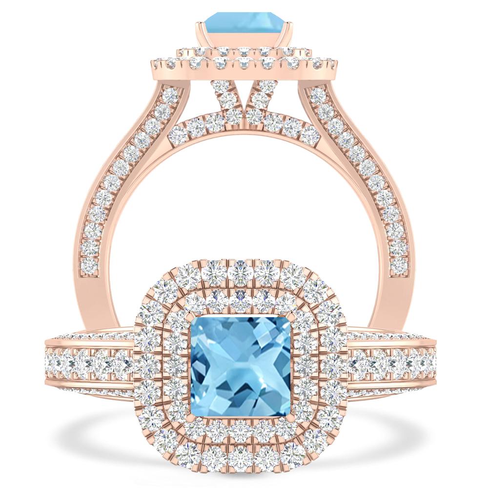 Rose Gold - Blue Topaz